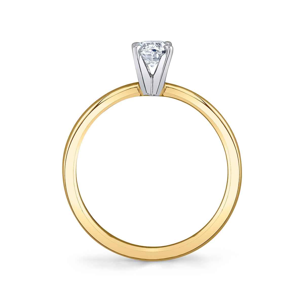 Premier Natural 1/2 ct. tw. Oval Diamond Solitaire Engagement Ring in 14K Yellow Gold close-up detail