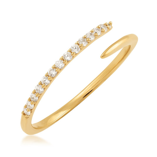 Demi Fine 1/10 ct. tw. Diamond Bypass Ring in 10K Yellow Gold front view