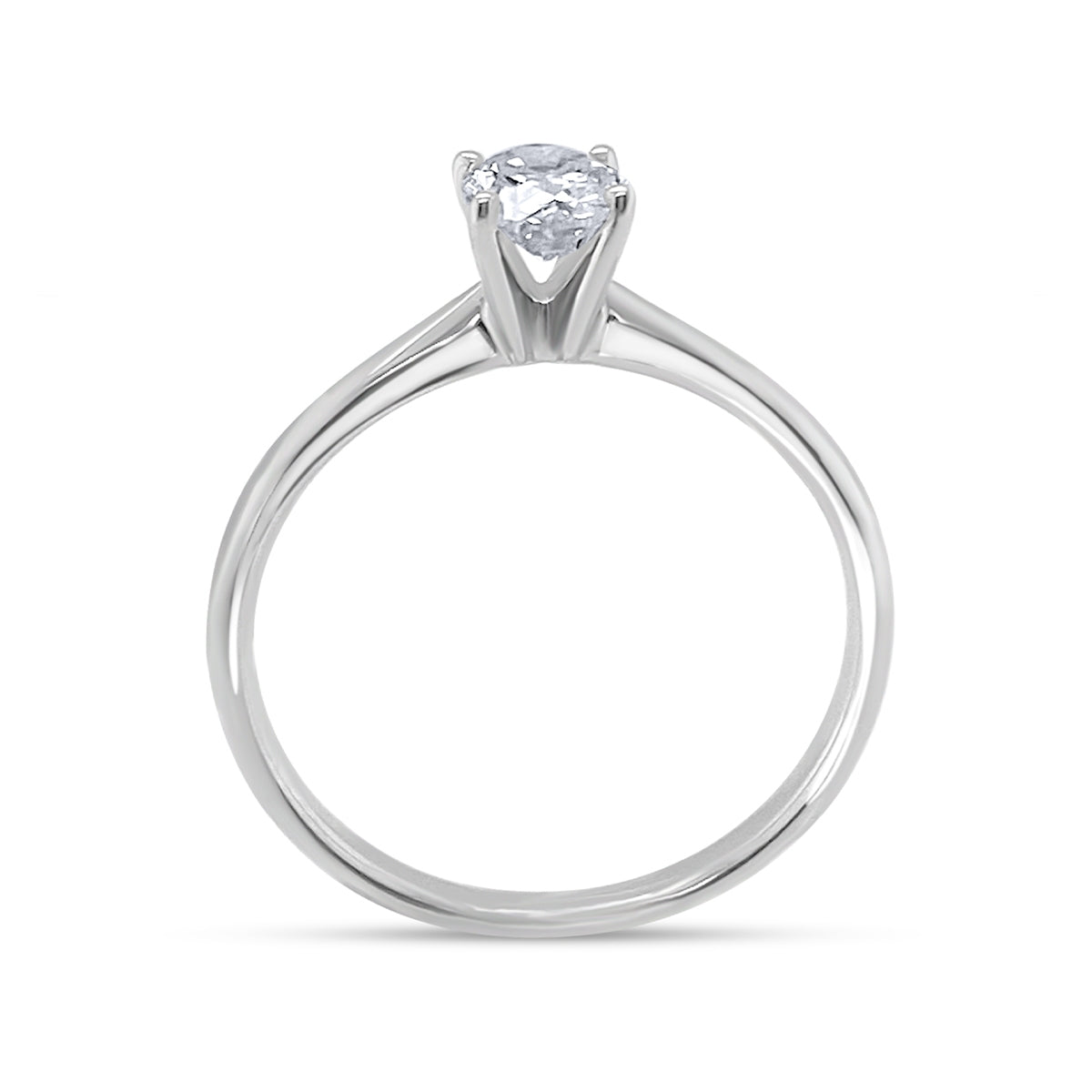 1/2 ct. tw. Oval Diamond Solitaire Engagement Ring in 14K White Gold close-up detail