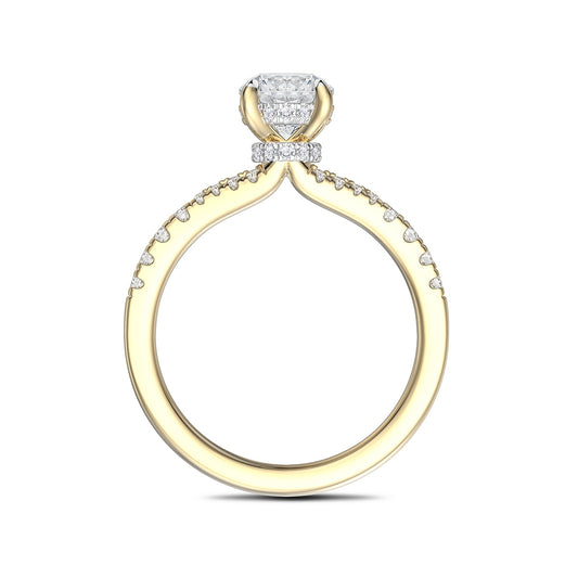 Noventa 1-1/3 ct. tw. Round Brilliant Diamond Engagement Ring in 14K Yellow Gold close-up detail