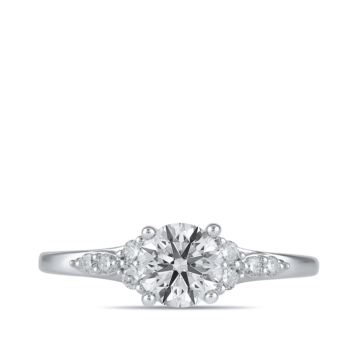 Premier Natural 7/8 ct. tw. Round Brilliant Diamond Engagement Ring in 14K White Gold close-up detail