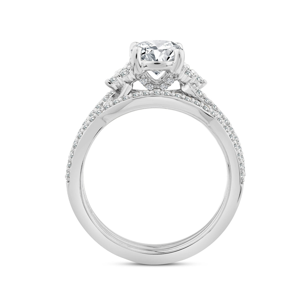 Noventa 1-1/3 ct. tw. Round Brilliant Diamond Wedding Set in 14K White Gold front view