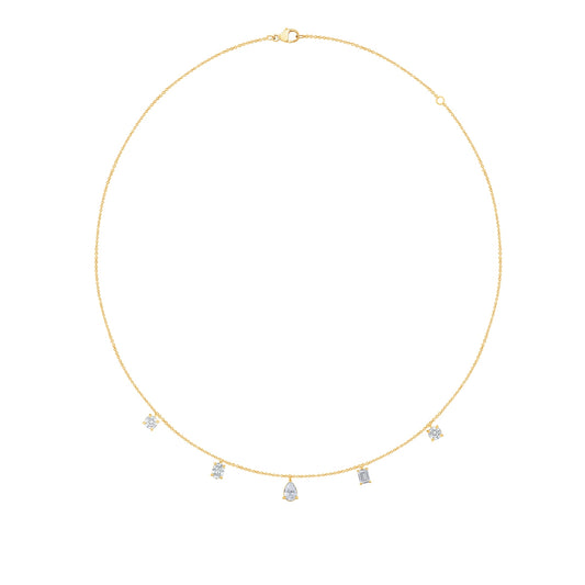 Adamante 1 ct. tw. Lab-Grown Multi-Shape Diamond Necklace in 14K Yellow Gold front view