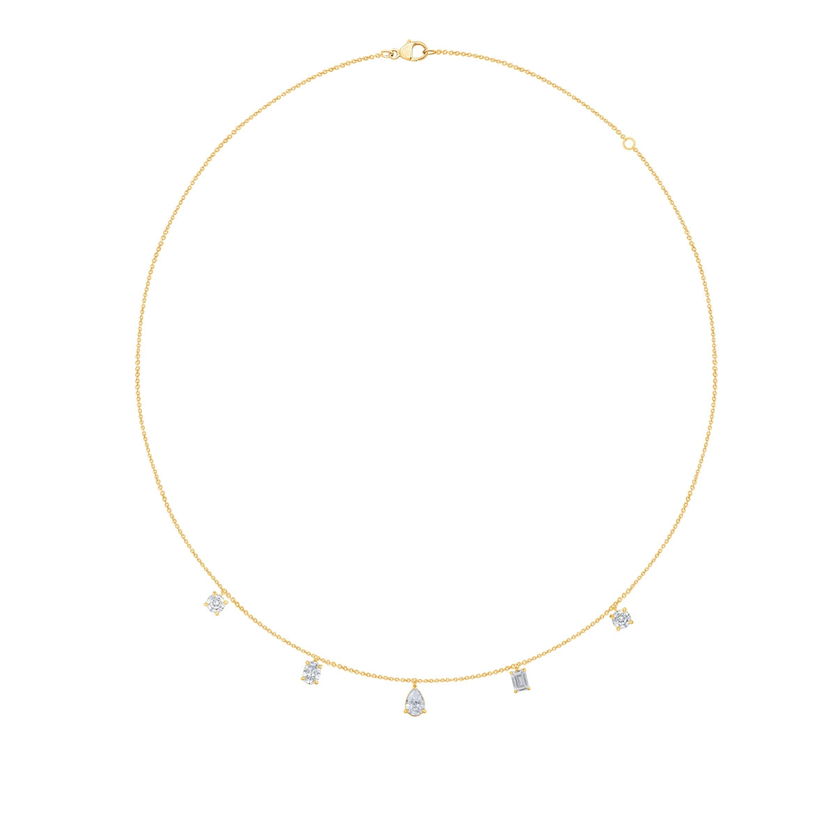 Adamante 1 ct. tw. Lab-Grown Multi-Shape Diamond Necklace in 14K Yellow Gold front view