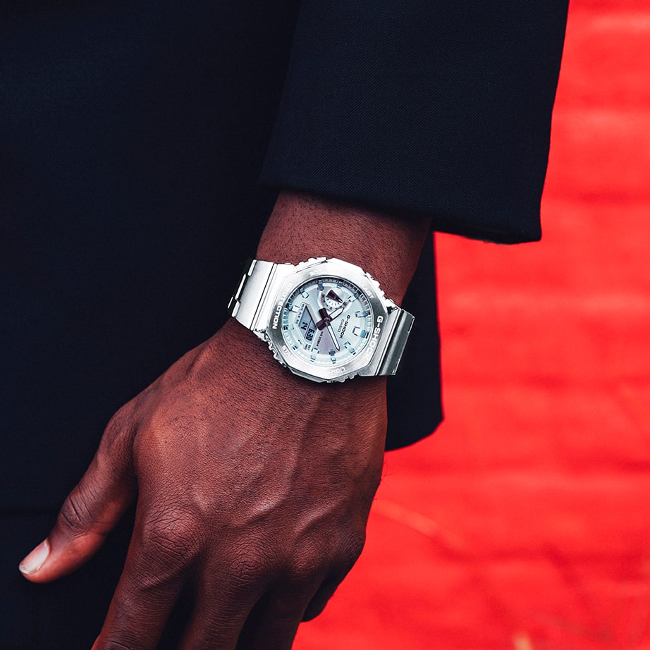 G-Steel quartz silver dial watch model