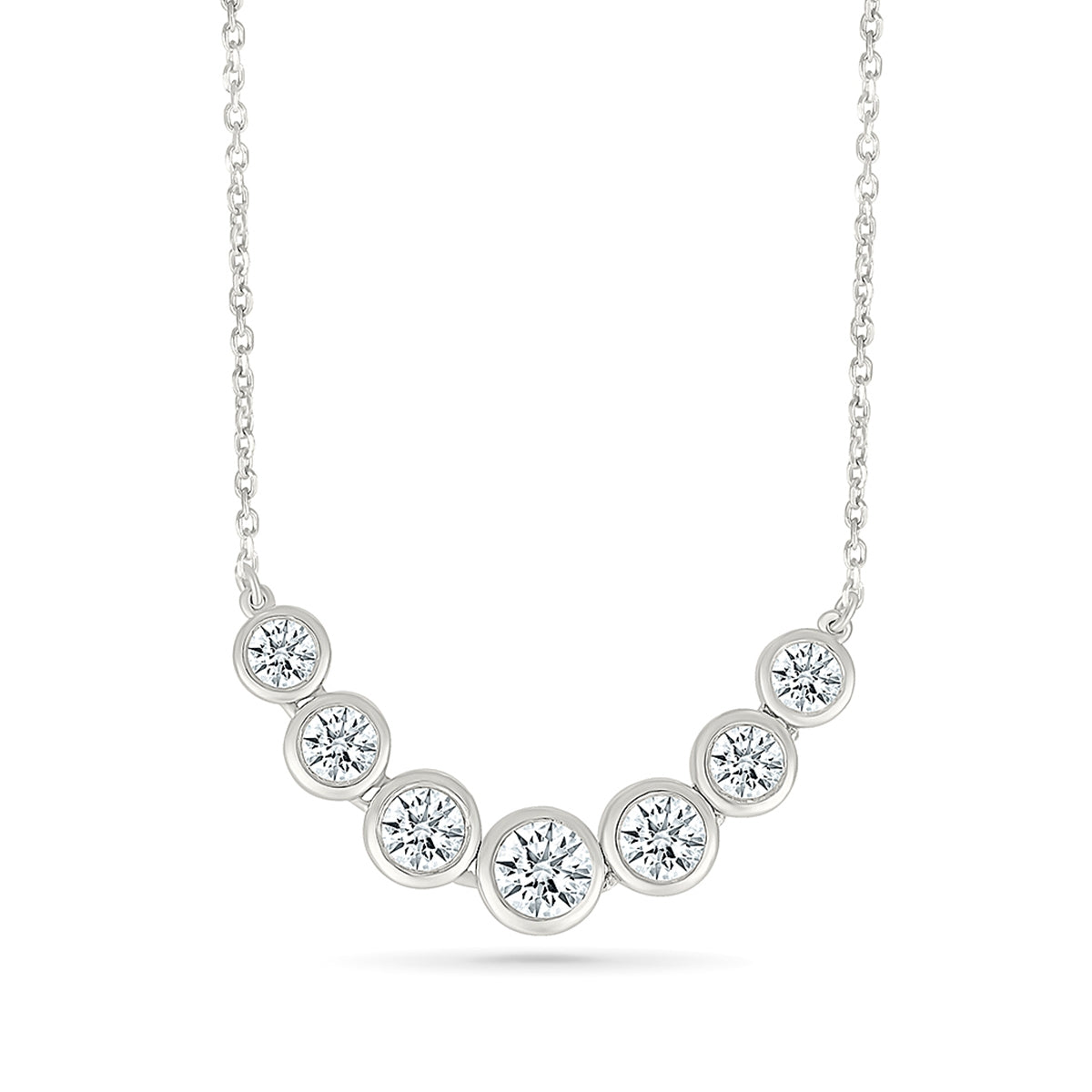 Adamante 1 ct. tw. Lab-Grown Diamond Curved Bar Necklace in 10K White Gold (2)
