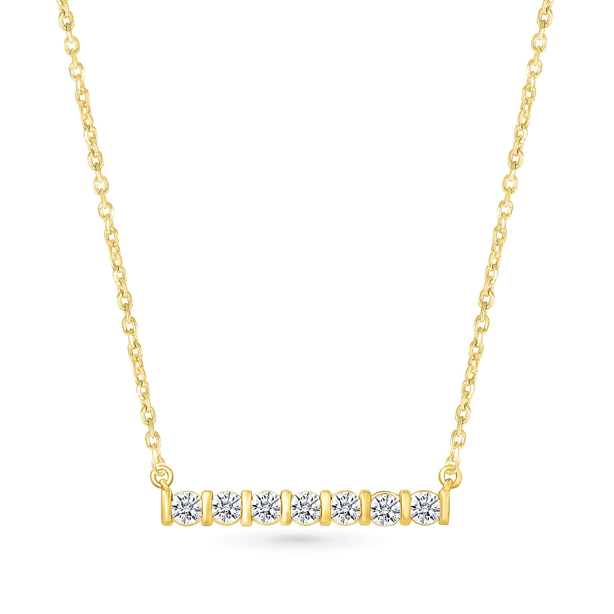 Adamante 1/2 ct. tw. Lab-Grown Diamond Bar Necklace in 10K Yellow Gold