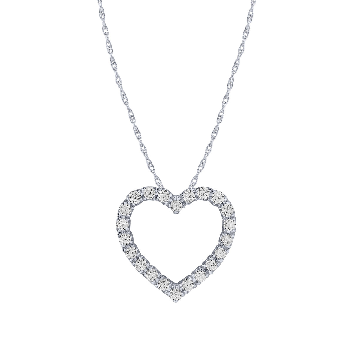 Adamante 1/2 ct. tw. Lab-Grown Diamond Heart Pendant in 10K White Gold