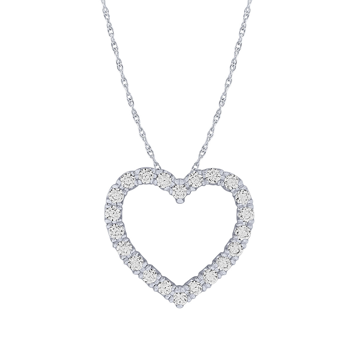 Adamante 1 ct. tw. Lab-Grown Diamond Heart Pendant in 10K White Gold