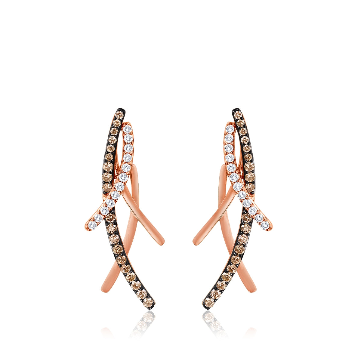 Le Vian 1-1/5 ct. tw. Vanilla & Chocolate Diamond Drop Earrings in 14K Strawberry Gold