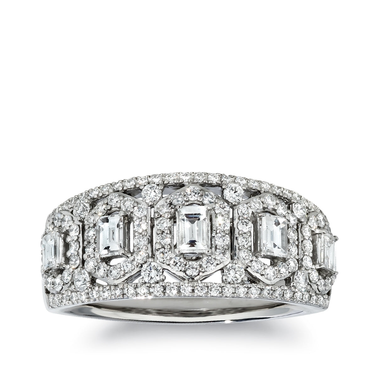 Le Vian 3/4 ct. tw. Emerald Cut & Round Vanilla Diamond Ring in Platinum