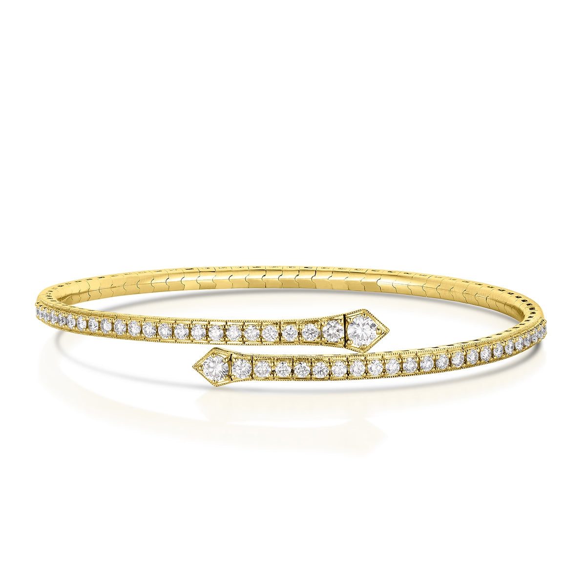 Demi Fine 1-1/2 ct. tw. Diamond Flex Wrap Bangle Bracelet in 14K Yellow Gold
