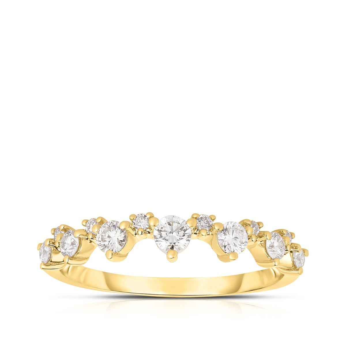Perfect Match 3/8 ct. tw. Diamond Zig-Zag Stackable Ring in 14K Yellow Gold