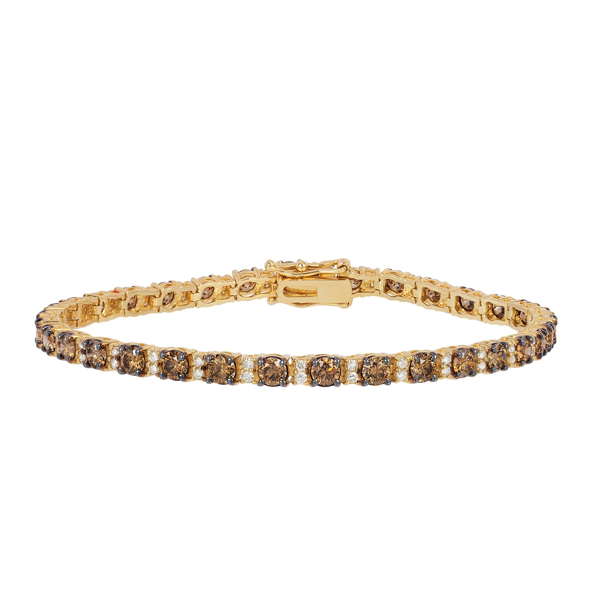 Le Vian 5-3/8 ct. tw. Chocolate & Vanilla Diamond Tennis Bracelet in 14K Honey Gold