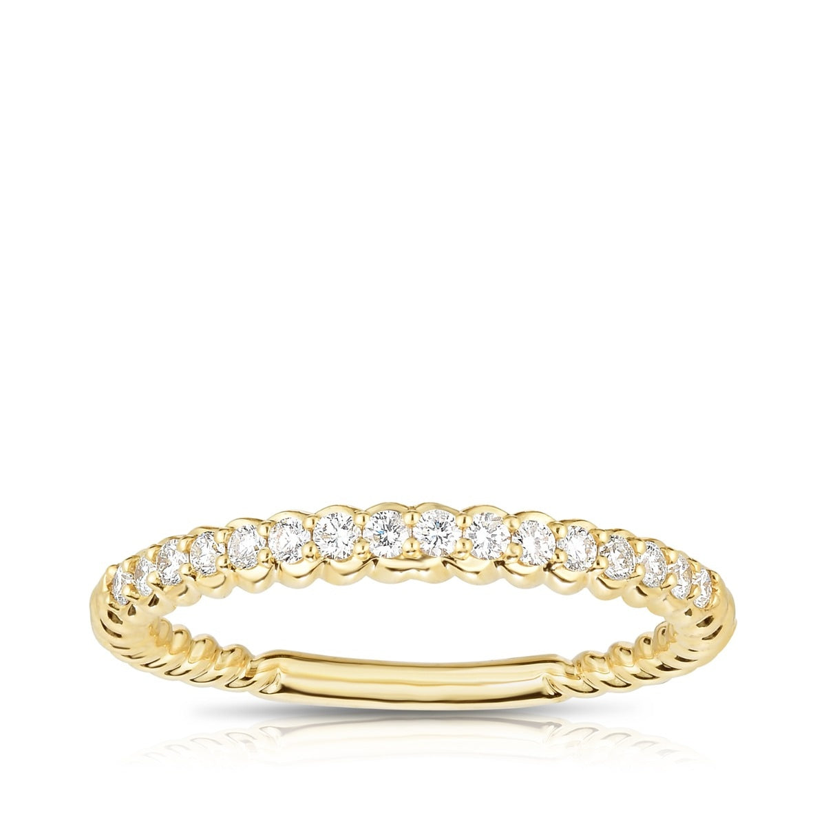 Perfect Match 1/4 ct. tw. Diamond Braided Stackable Ring in 14K Yellow Gold
