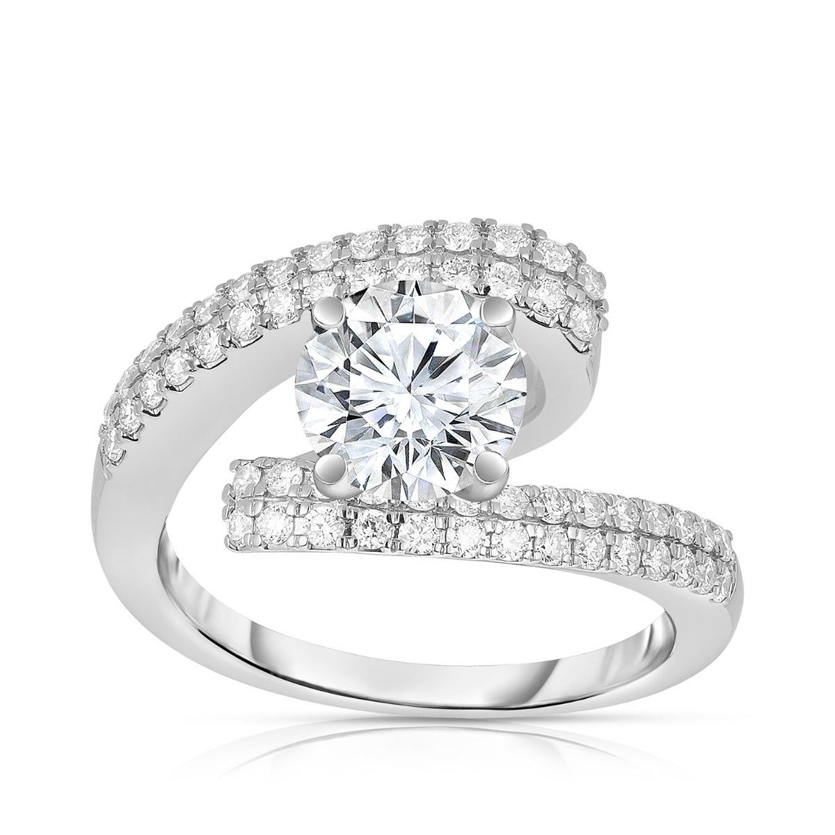 1/2 ct. tw. Diamond Bypass Semi-Mount Engagement Ring in 14K White Gold