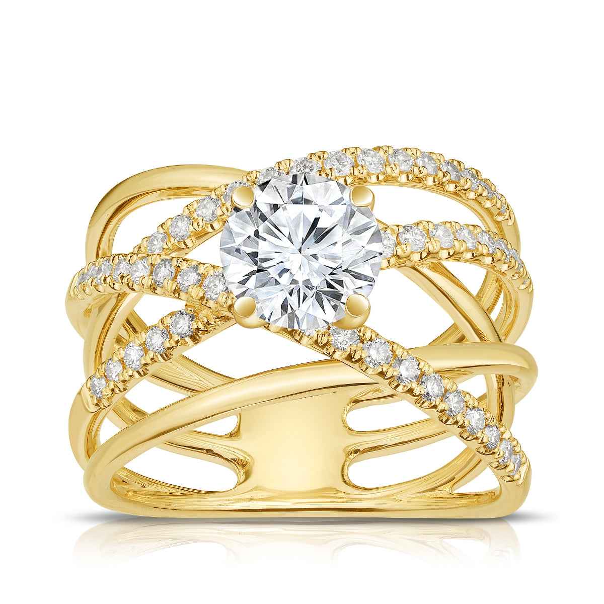 1/2 ct. tw. Diamond Orbit Semi-Mount Engagement Ring in 14K Yellow Gold
