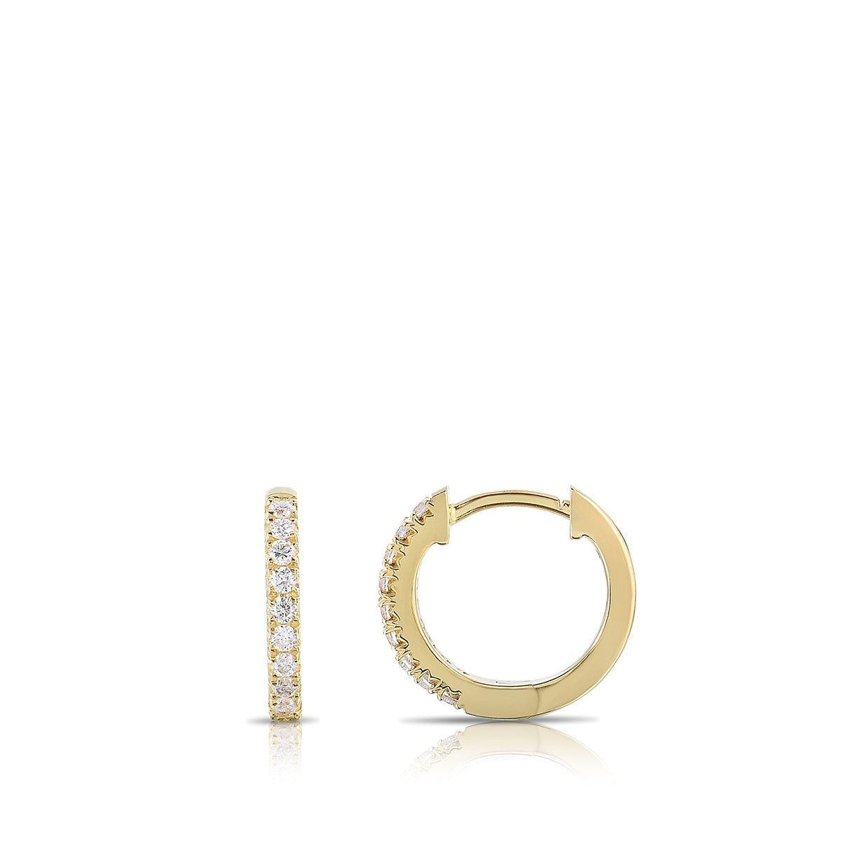 1/7 ct. tw. Diamond Huggie Hoop Earrings in 14K Yellow Gold