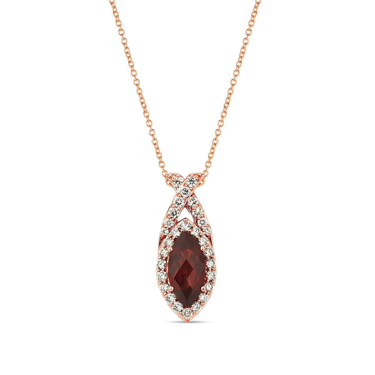 Le Vian Marquise Pomegranate Garnet & 1/2 ct. tw. Nude Diamond Pendant in 14K Strawberry Gold
