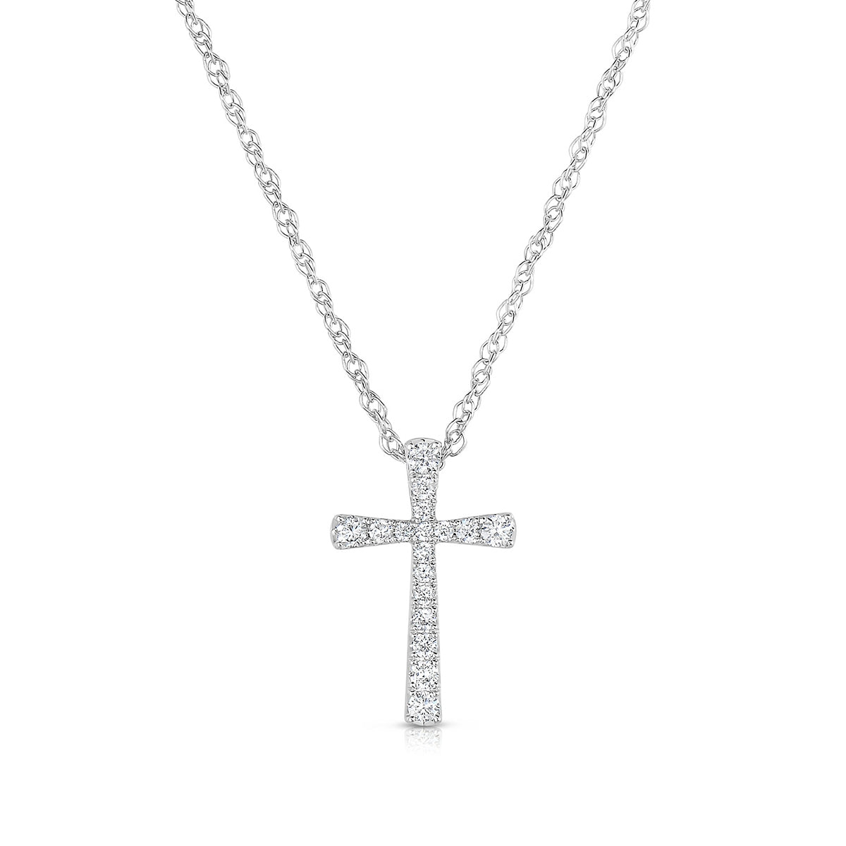 1/5 ct. tw. Diamond Cross Pendant in 14K White Gold