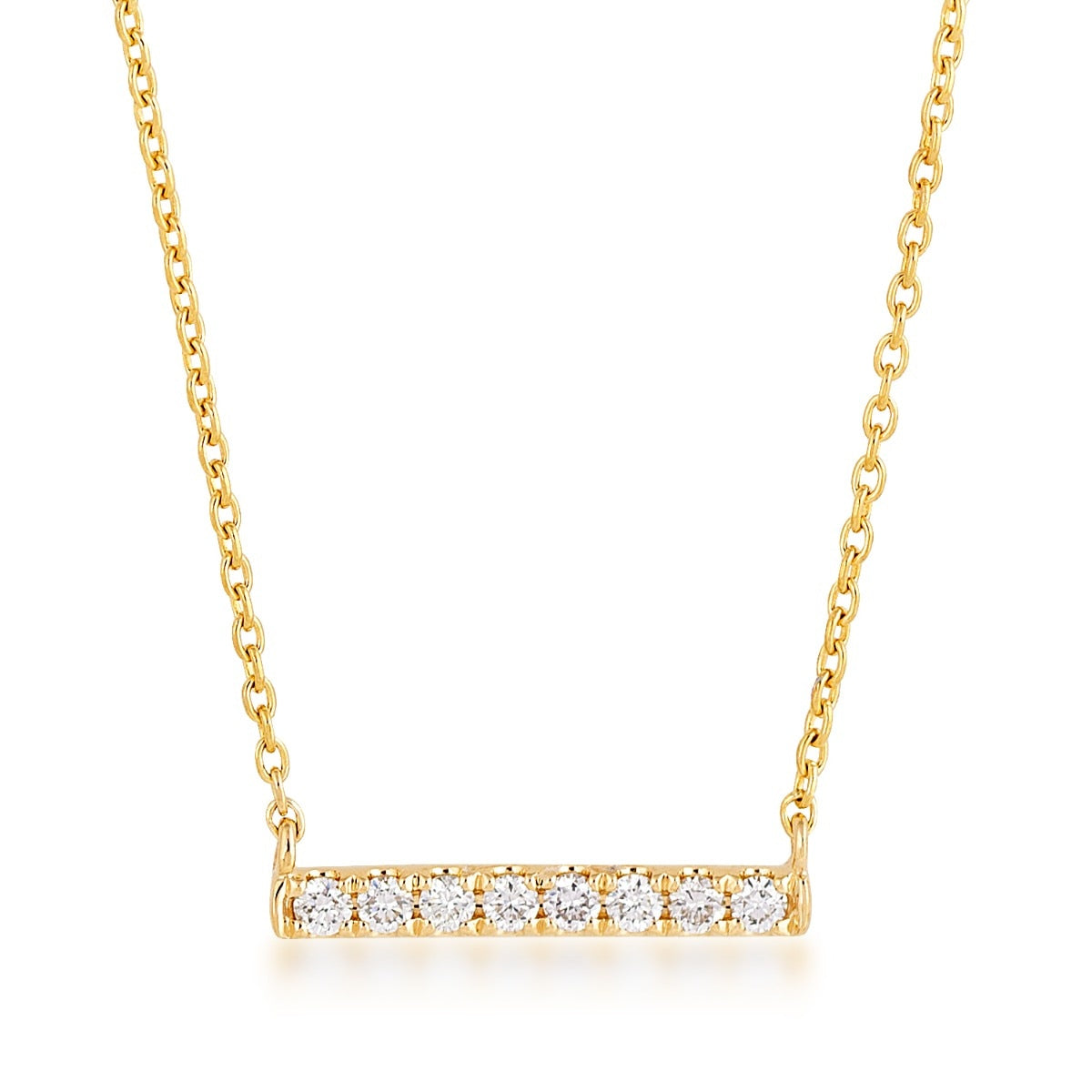 1/10 ct. tw. Diamond Bar Necklace in 14K Yellow Gold