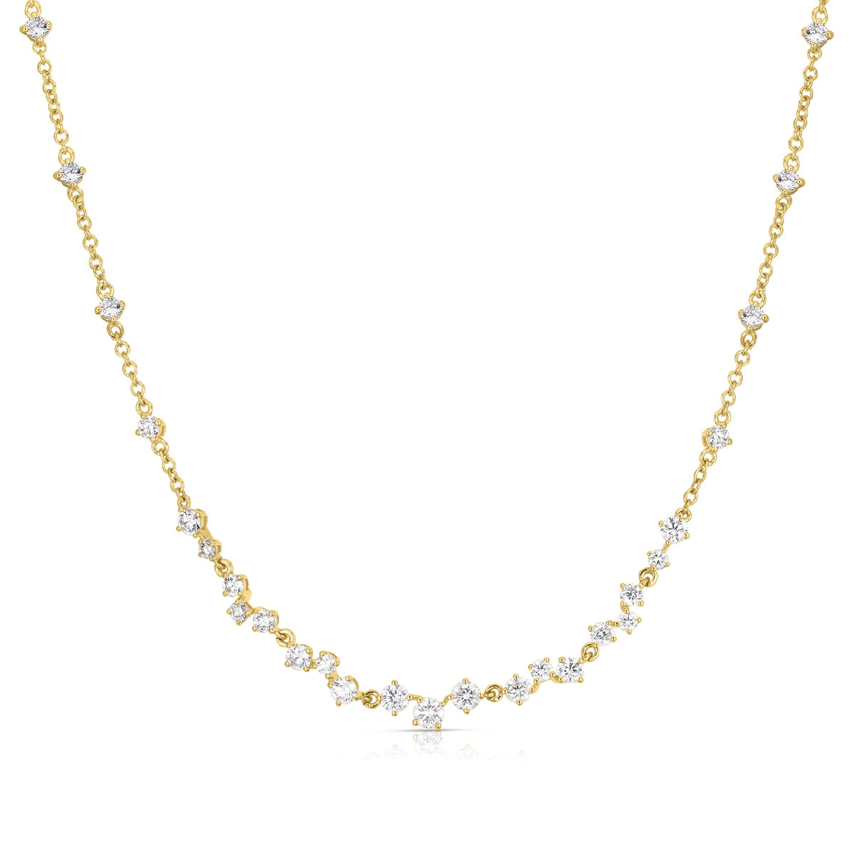 1 ct. tw. Diamond Staggered Chain Necklace in 14K Yellow Gold