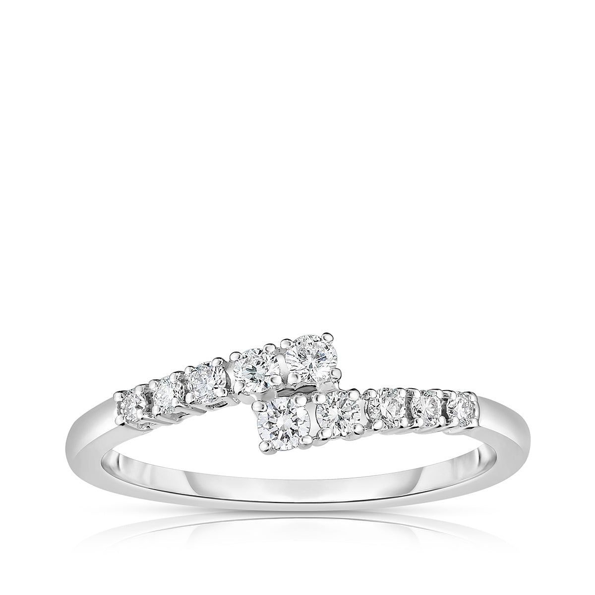 1/4 ct. tw. Diamond Bypass Ring in 14K White Gold