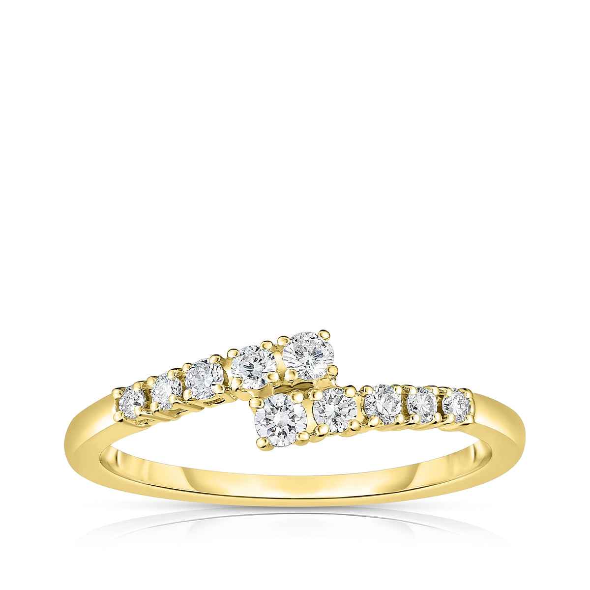 1/4 ct. tw. Diamond Graduated Bypass Ring in 14K Yellow Gold