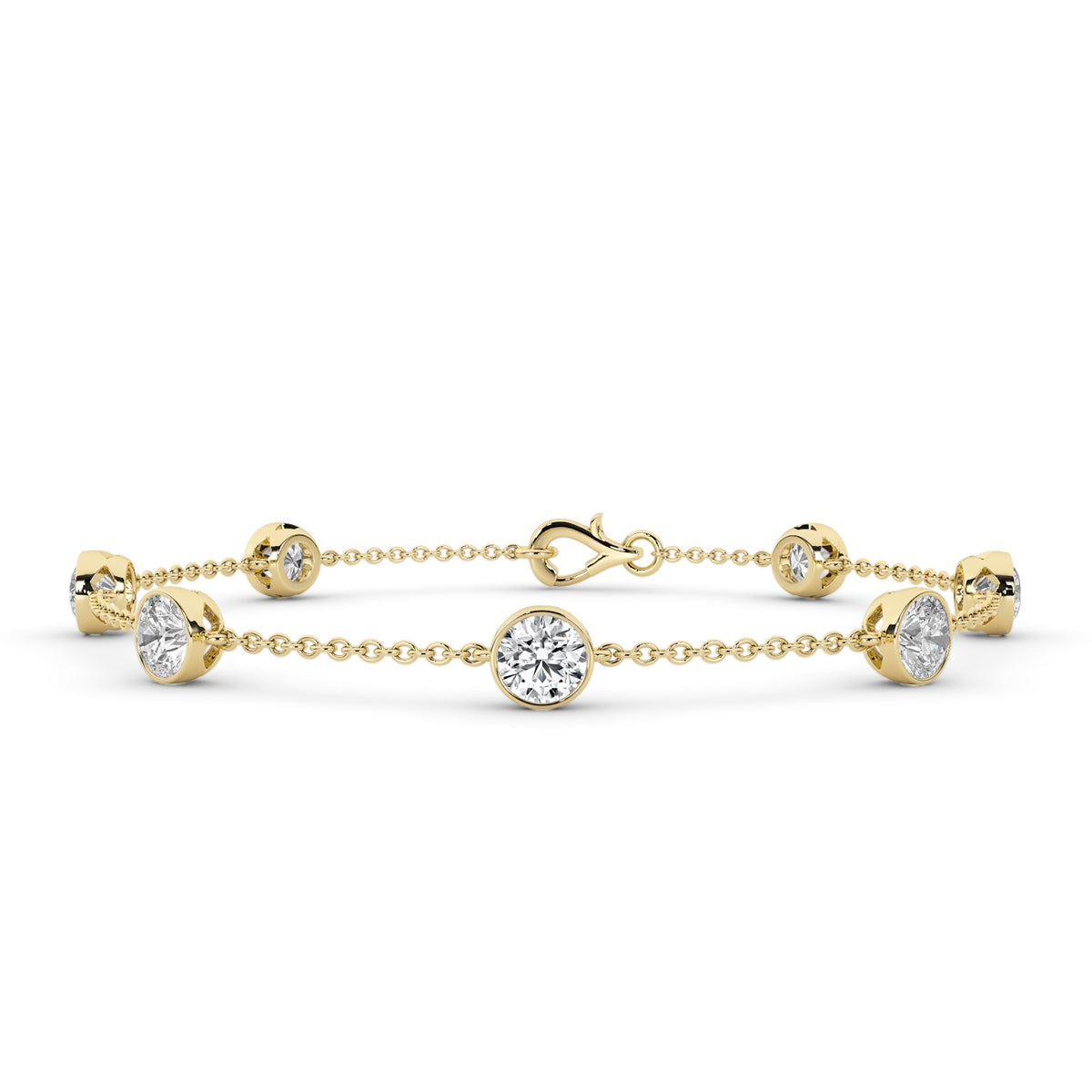 Above Love Star 2-1/2 ct. tw. Lab-Grown Round Brilliant Diamond Station Bracelet in 14K Yellow Gold