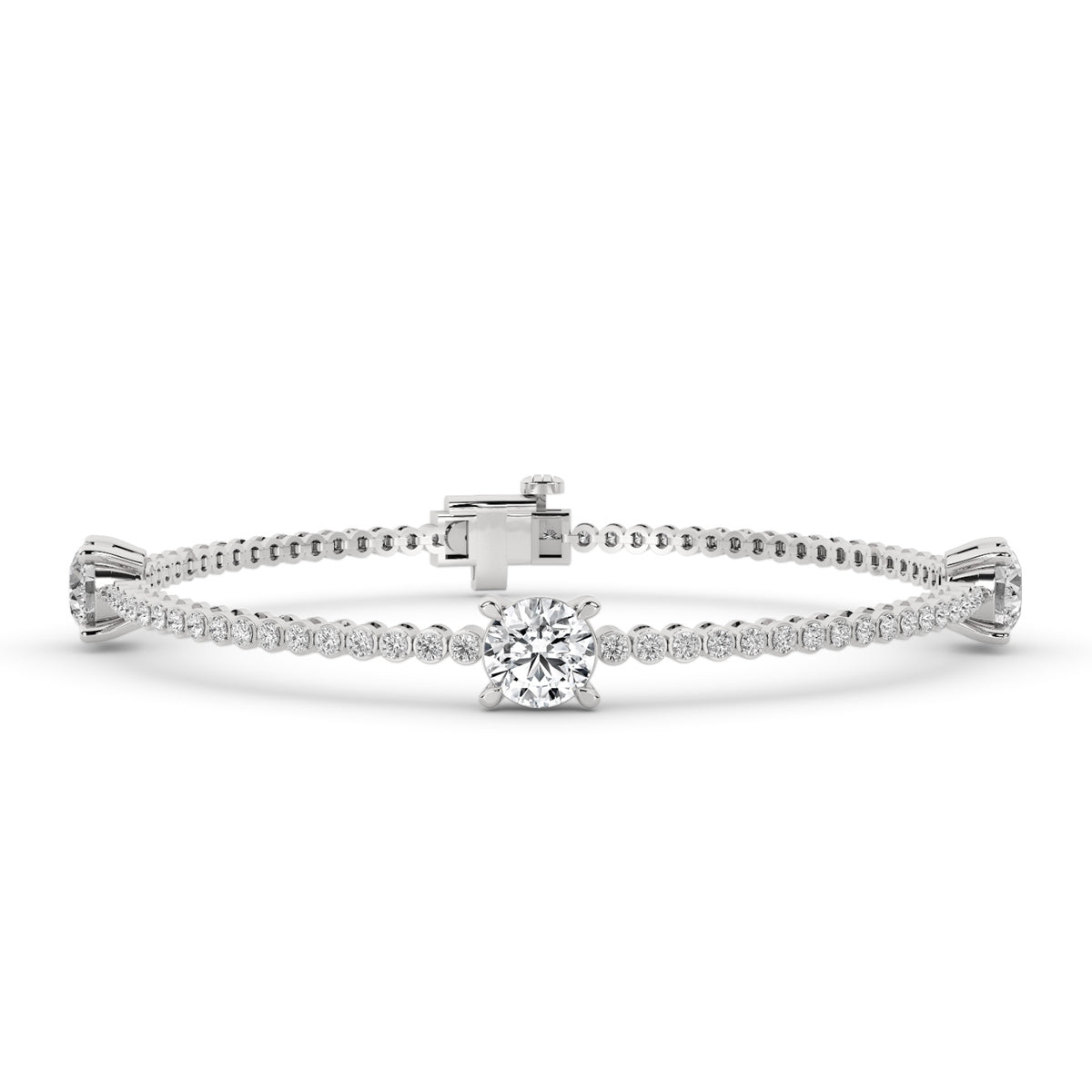 Above Love Star 3-5/8 ct. tw. Lab-Grown Round Brilliant Diamond Tennis Bracelet in 14K White Gold