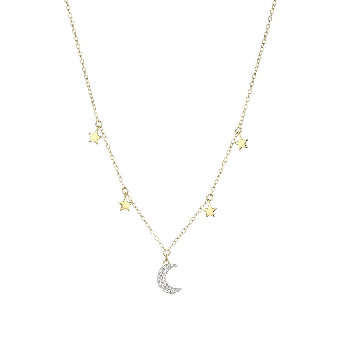 M by Monte Luna 1/10 ct. tw. Lab-Grown Diamond Celestial Necklace in 14K Yellow Gold Plated Sterling Silver