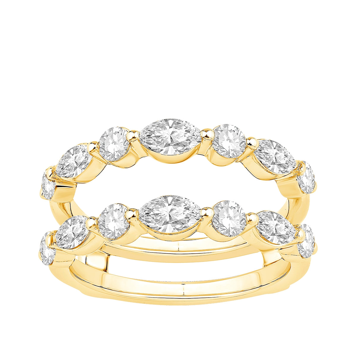 Adamante 1-1/2 ct. tw. Lab-Grown Marquise & Round Diamond Ring Enhancer in 14K Yellow Gold