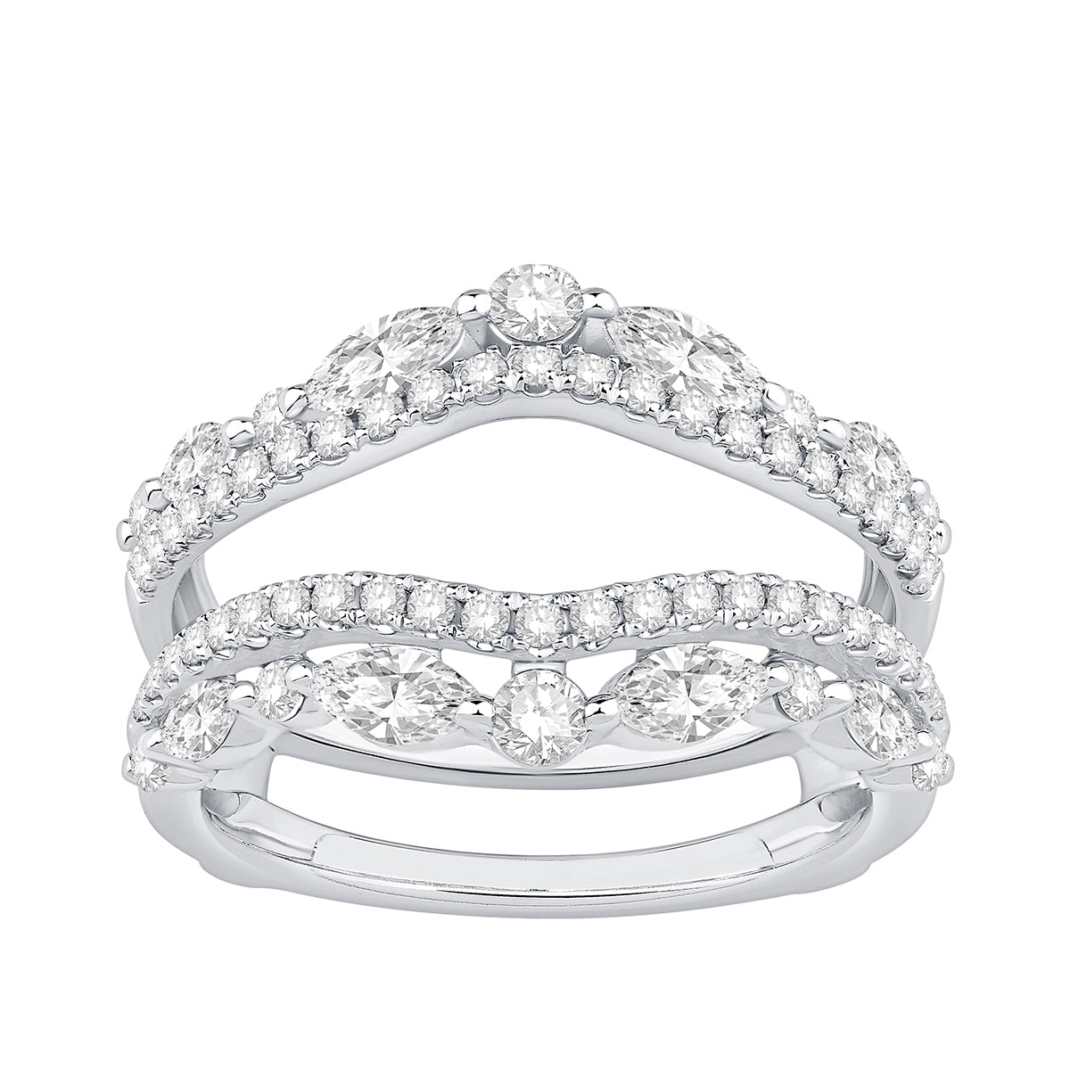 Adamante 1 ct. tw. Lab-Grown Marquise & Round Diamond Ring Enhancer in 14K White Gold
