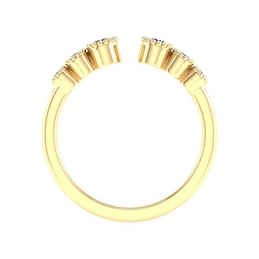 Adamante 1/5 ct. tw. Lab-Grown Diamond Milgrain Open Ring in 10K Yellow Gold front view