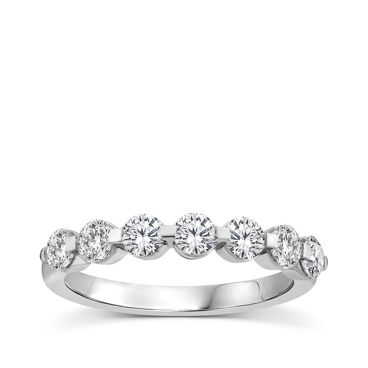 Adamante 1 ct. tw. Lab-Grown Round Diamond Anniversary Ring in 14K White Gold