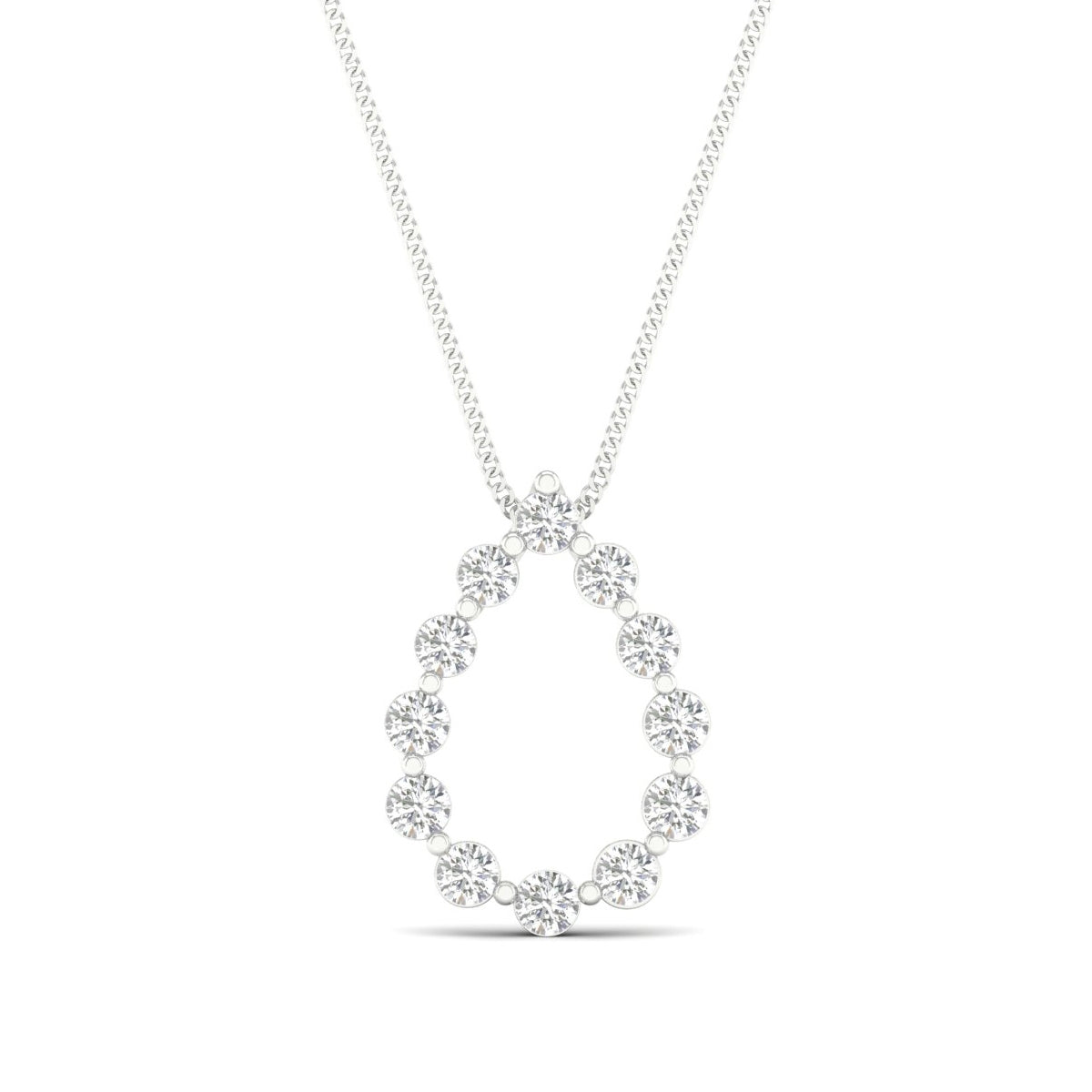 Adamante 1/3 ct. tw. Lab-Grown Diamond Teardrop Pendant in 10K White Gold