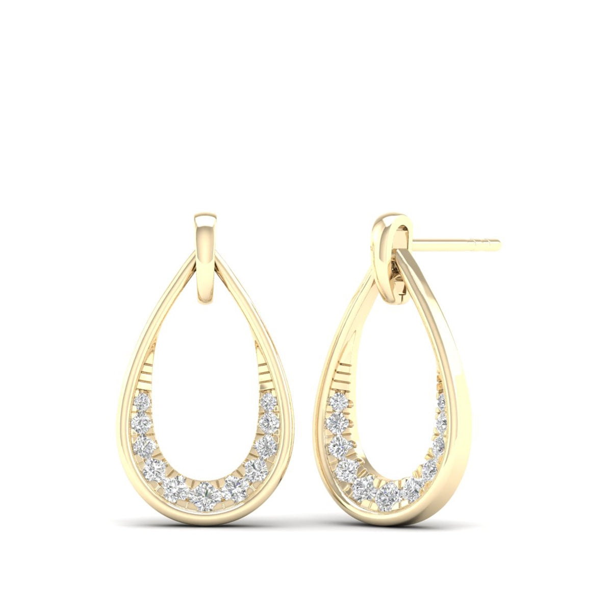Adamante 1/4 ct. tw. Lab-Grown Diamond Tear Drop Dangle Earrings in 10K Yellow Gold