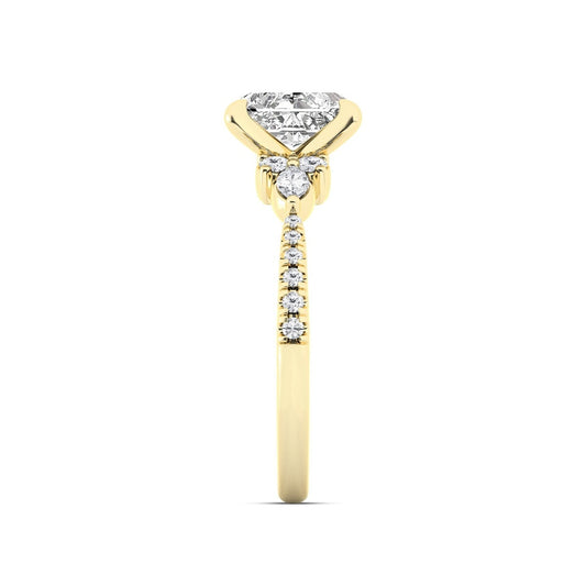 Adamante 1-1/3 ct. tw. Lab-Grown Radiant Cut Diamond Engagement Ring in 14K Yellow Gold front view