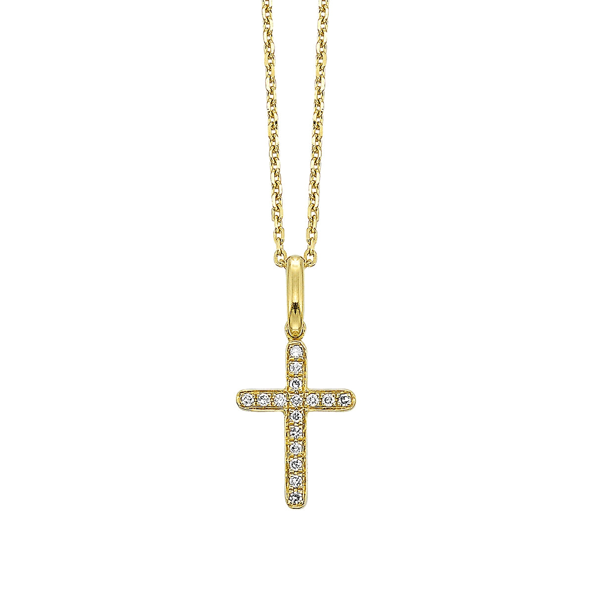 Passion Diamond Accent Cross Pendant in 14K Yellow Gold