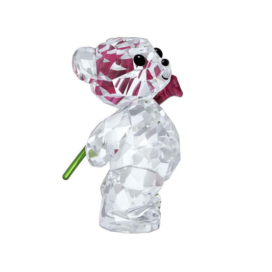 Swarovski Kris Bear A Rose with Love Figurine side profile