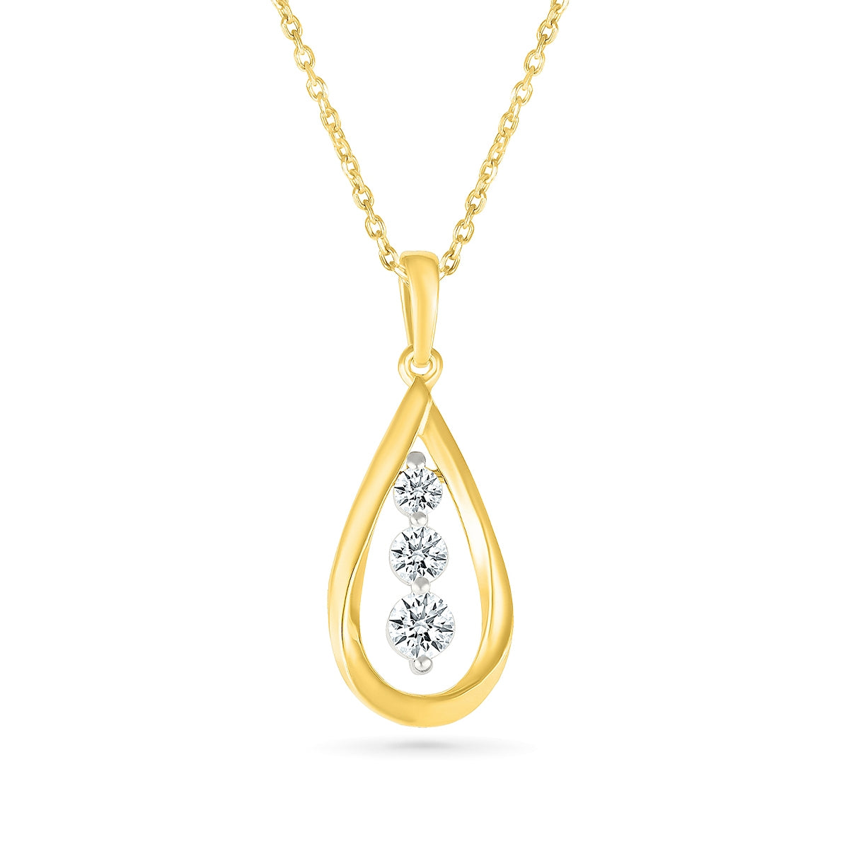 1/4 ct. tw. Diamond Teardrop Pendant in 10K Yellow Gold