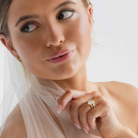 Adamante 3 ct. tw. Lab-Grown Oval Diamond Solitaire Engagement Ring in 14K Yellow Gold side profile