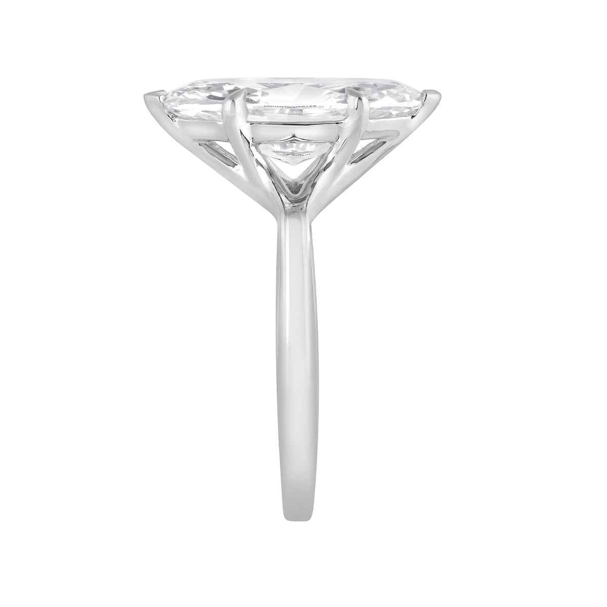 Adamanate 4 ct. tw. Lab-Grown Marquise Diamond Solitaire Engagement Ring in 14K White Gold close-up detail