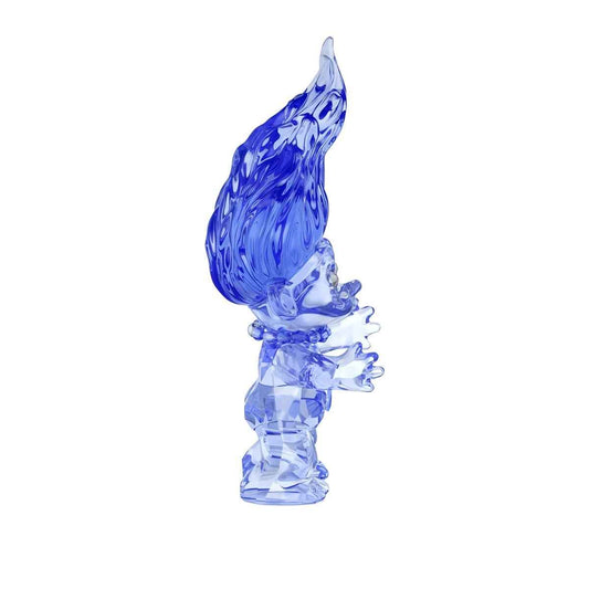 Swarovski Good Luck Trolls Blue Troll Figurine side profile