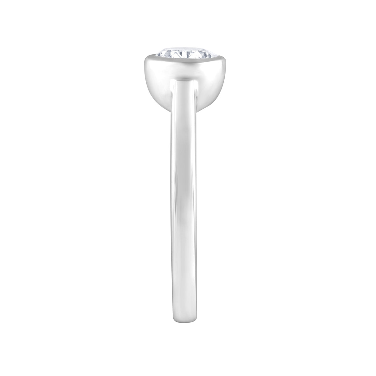 Adamante 1 ct. tw. Lab-Grown Oval Diamond Solitaire Engagement Ring in 14K White Gold close-up detail