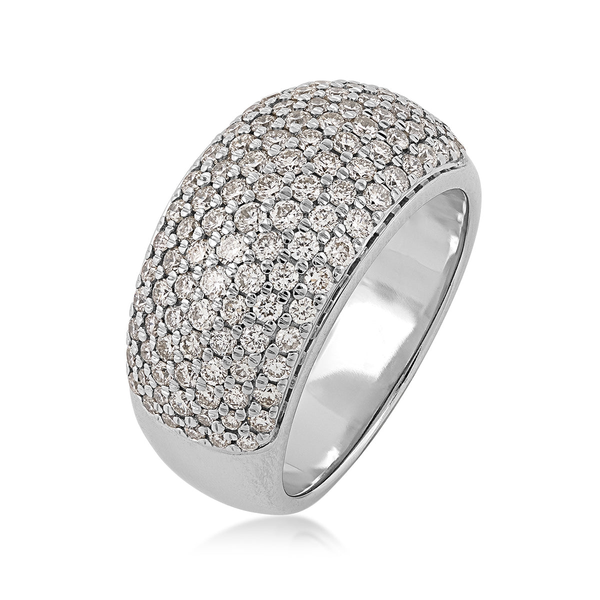 1-1/2 ct. tw. Diamond Pave Anniversary Ring in 14K White Gold front view