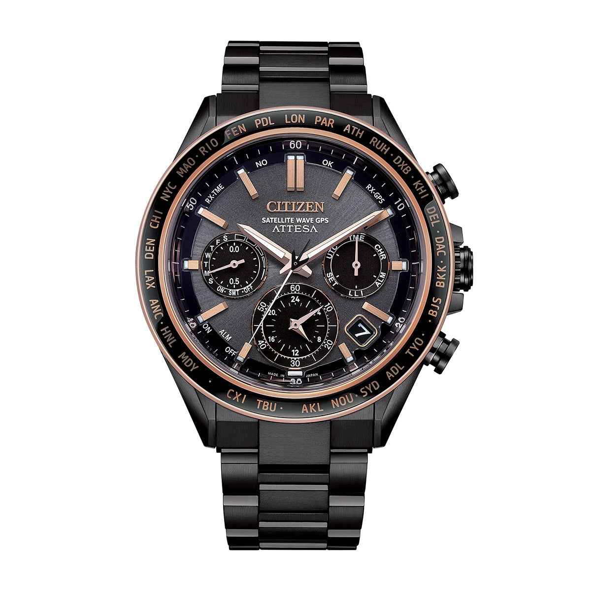 Citizen Men's Attesa Eco-Drive Gray Titanium Watch with Brown Dial