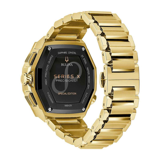 Bulova Men's Series X SE Quartz Gold-Tone Stainless Steel Watch with Black Dial front view