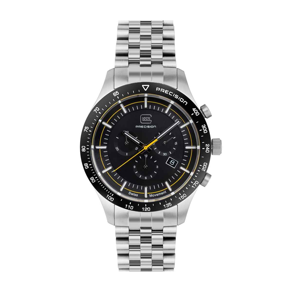 Glock Men's Quartz Stainless Watch with Black Dial