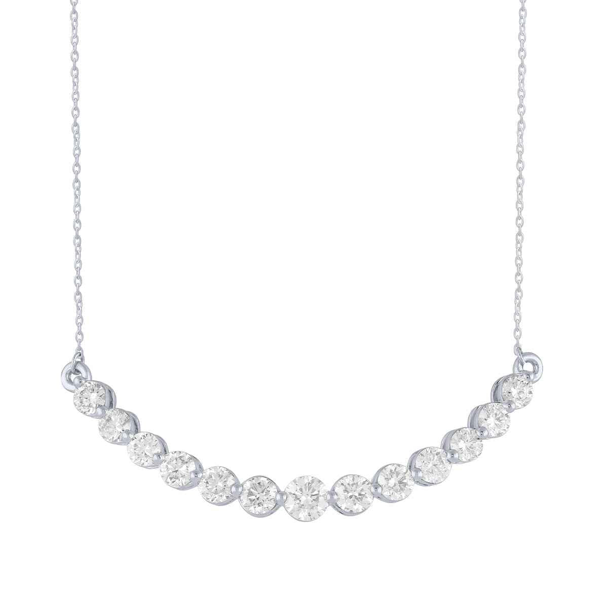Adamante 2 ct. tw. Lab-Grown Diamond Curved Bar Necklace in 14K White Gold (2)
